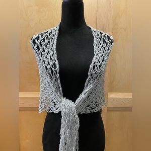 Crochet Grey and Silver Wrap